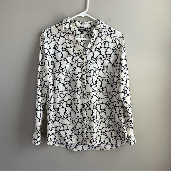 Talbots Navy Blue/Cream Button Down LP